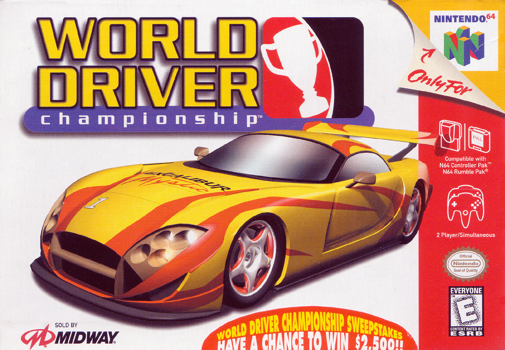 WORLD DRIVER CHAMPIONSHIP  - N64 (W/BOX & MANUAL)