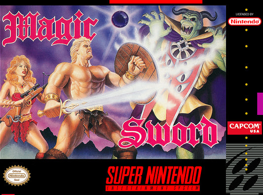 MAGIC SWORD  - SNES (W/BOX & MANUAL)