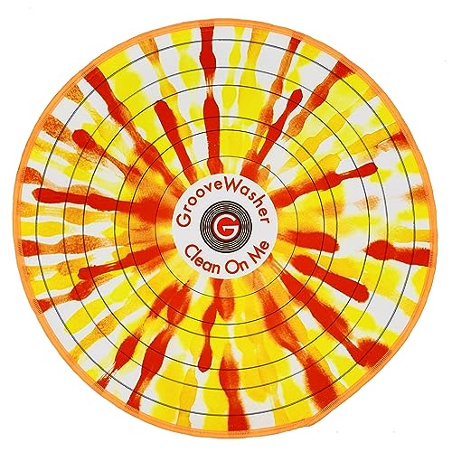 WASHER GROOVE - GROOVEWASHER 'SPLASH' RECORD CLEANING MAT | PROFESSIONAL WORK MAT FOR CLEANING VINYL RECORDS, LG 16” DIA, THICK DOUBLE (2-PLY) LAYERED MICROFIBER, PROTECT DELICATE VINYL RECORDS WHILE CLEANING
