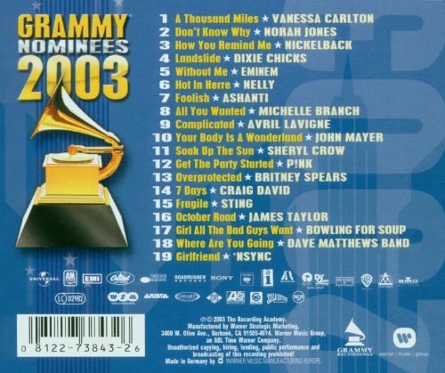 VARIOUS ARTISTS (COLLECTIONS) - 2003 GRAMMY NOMINEE RECORD