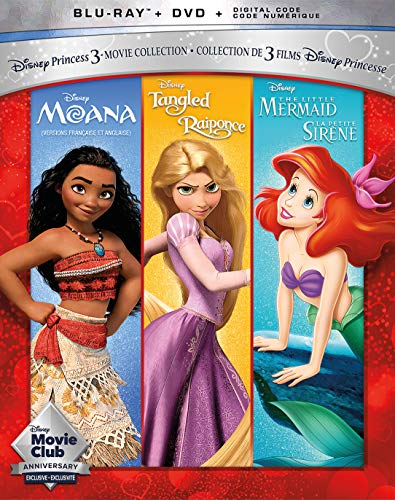 MOANA/TANGLED/LITTLE MERMAID - BLU-PRINCESS 3 MOVIE PACK