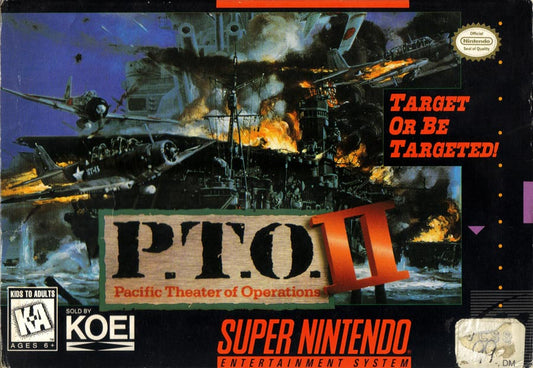 P.T.O. II  - SNES (W/BOX & MANUAL)