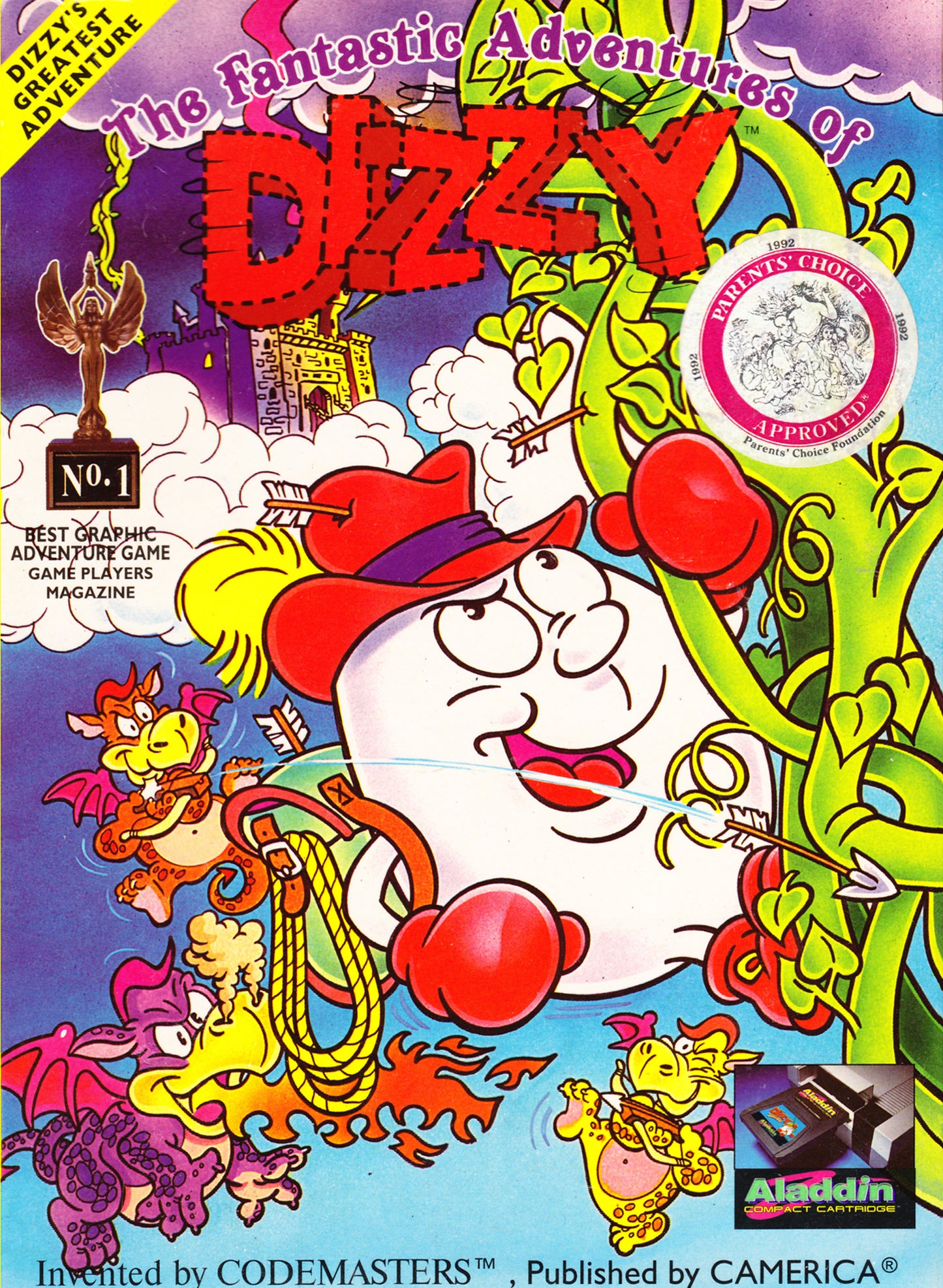 FANTASTIC ADVENTURES OF DIZZY [ALADDIN]  - NES (CARTRIDGE ONLY)