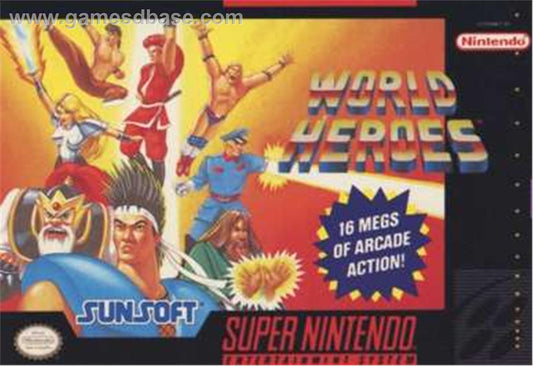 WORLD HEROES  - SNES (W/BOX)