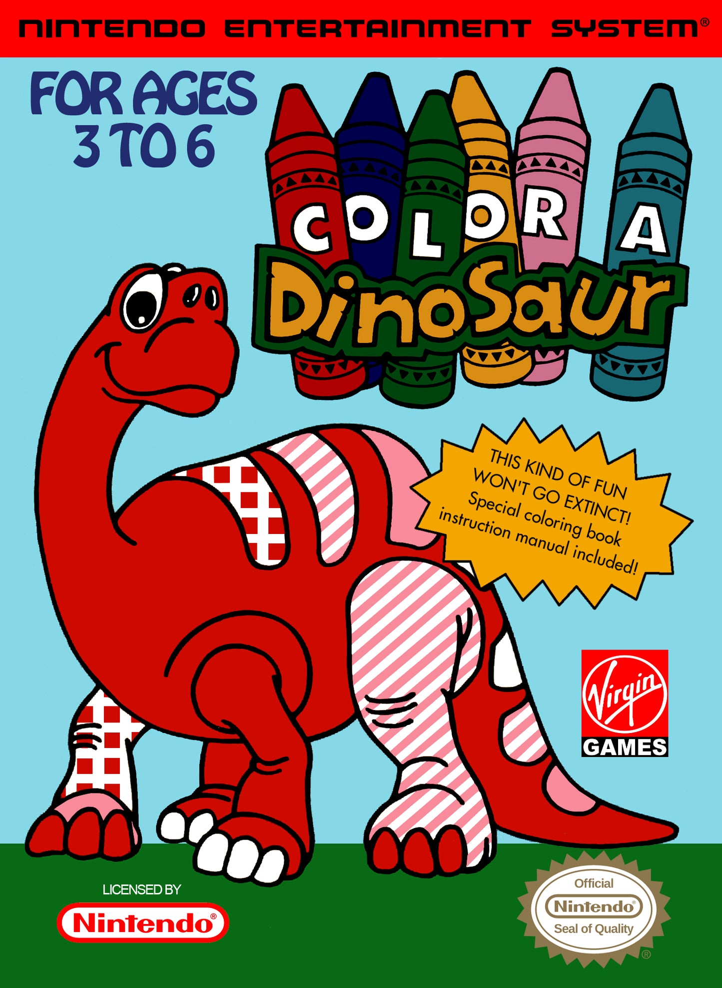 COLOR A DINOSAUR  - NES