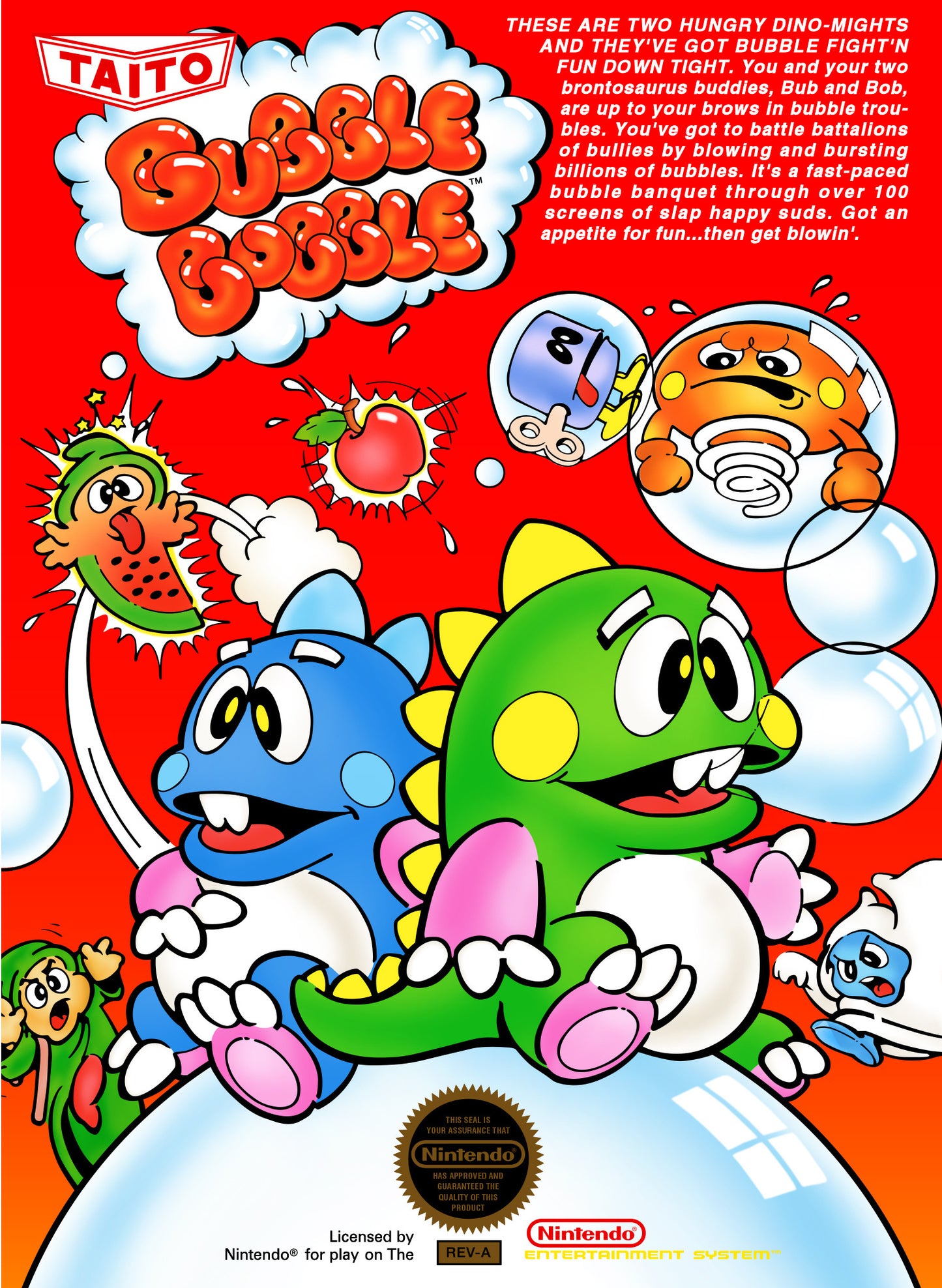 BUBBLE BOBBLE  - NES (W/BOX & MANUAL)