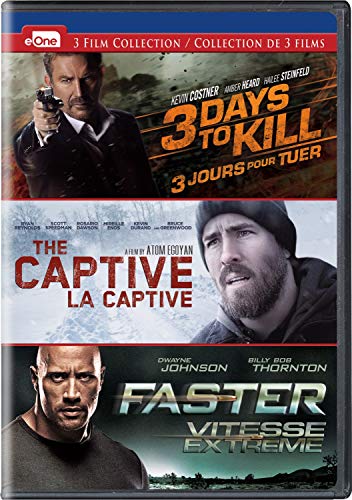 3 DAYS TO KILL/CAPTIVE/FASTER - DVD- 3 FILM COLLECTION