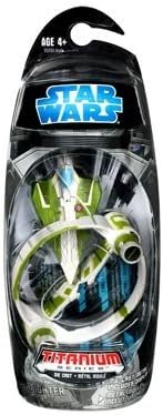 STAR WARS: JEDI STARFIGHTER WITH HYPERDRIVE RING (GREEN) - TITANIUM SERIES-DIE-CAST