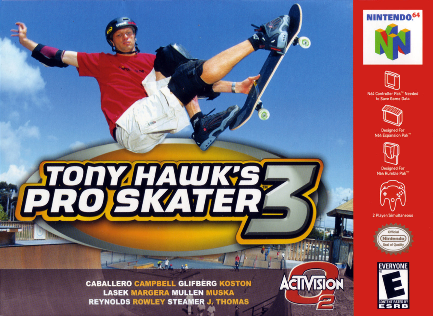 TONY HAWK'S PRO SKATER 3  - N64 (W/BOX & MANUAL)