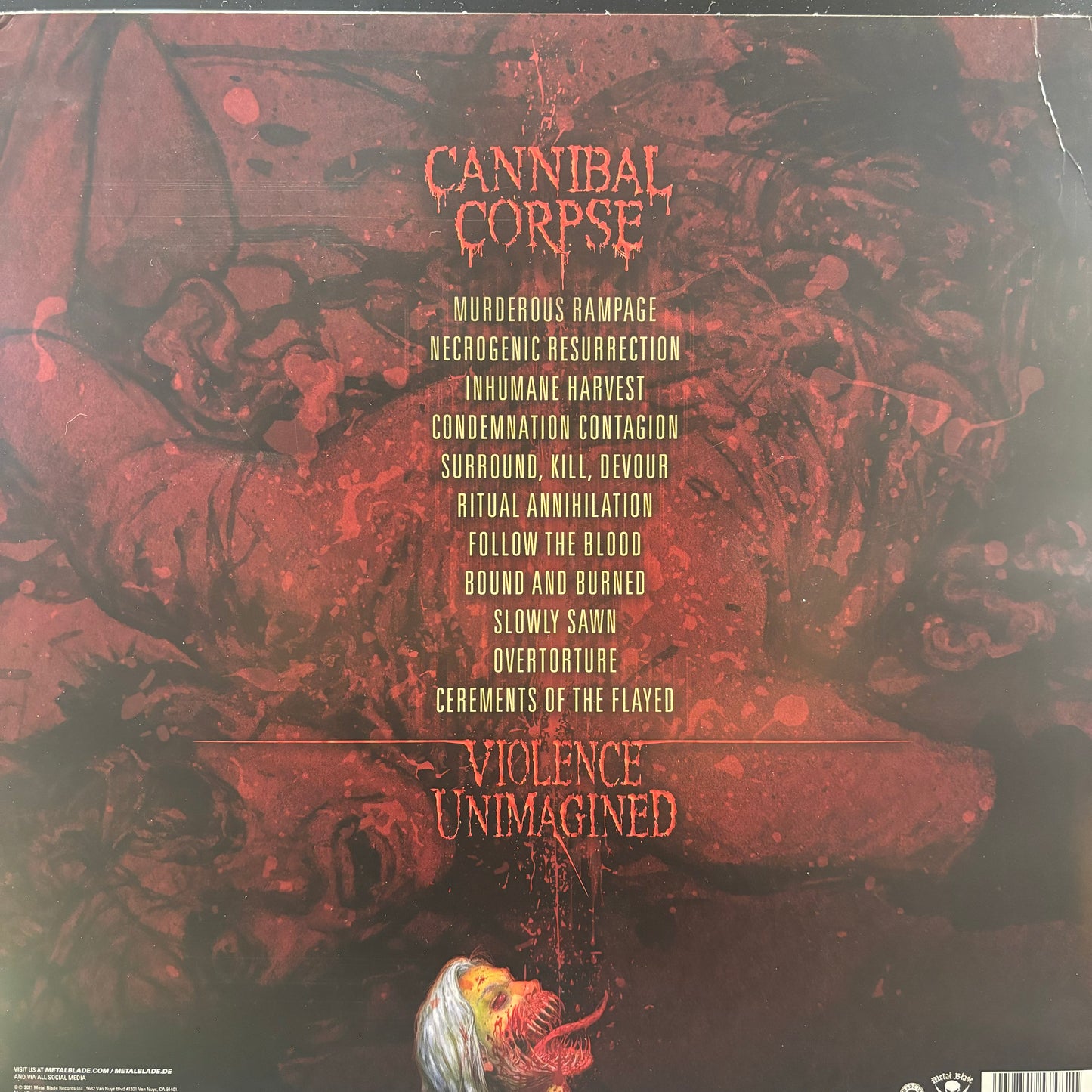 Cannibal Corpse - Violence Unimagined (Signed) (Clear W/Red) (Used LP)