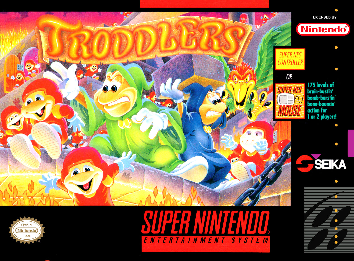 TRODDLERS  - SNES (W/BOX & MANUAL)