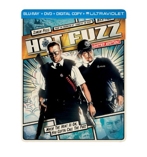 HOT FUZZ  - BLU-INC. DVD-STEELBOOK (COMIC COVER)