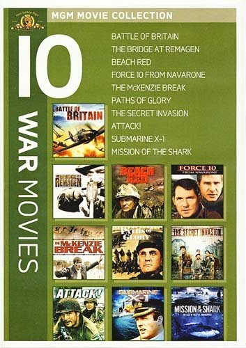 BATTLE OF BRITAIN / THE BRIDGE AT REMAGEN / BEACH RED, FORCE 10 FROM NAVARONE, THE MCKENZIE BREAK / PATHS OF GLORY / THE SECRET INVASION / ATTACK! / SUBMARINE X-1 / MISSION OF THE SHARK