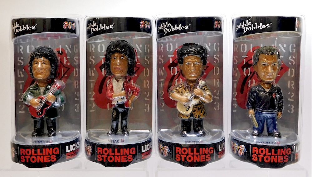 ROLLING STONES: KEITH/MICK/RONNIE/CHARLIE (SET OF 4) - BOBBLE DOBBLES-LICKS WORLD TOUR EXCLUSIVE