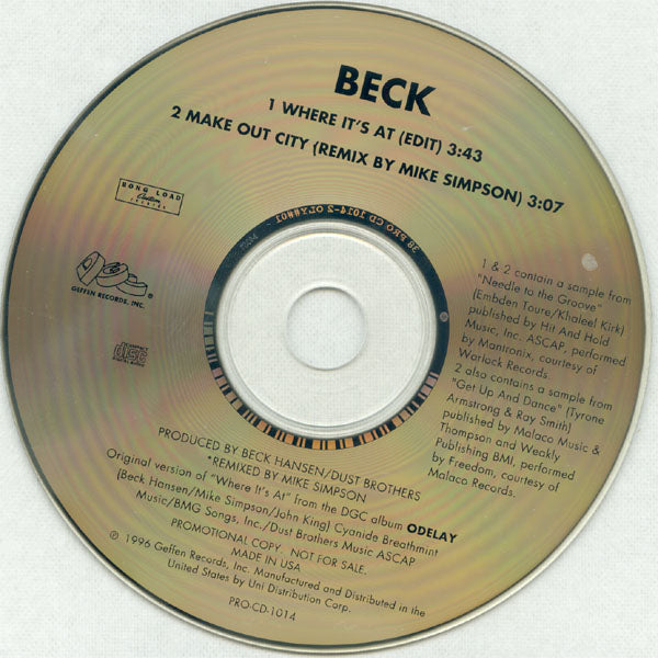 BECK  - WHERE IT'S AT (JAPANESE CDS)