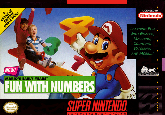 MARIO'S EARLY YEARS: FUN WITH NUMBERS  - SNES (W/BOX & MANUAL)