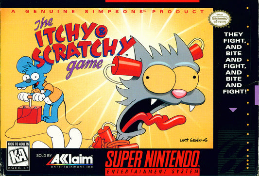 ITCHY & SCRATCHY GAME  - SNES (W/BOX & MANUAL)