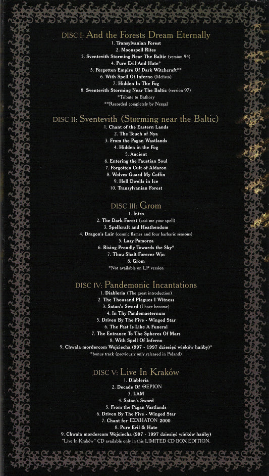 BEHEMOTH  - HISTORICA (5CD LTS ED BOX SET)