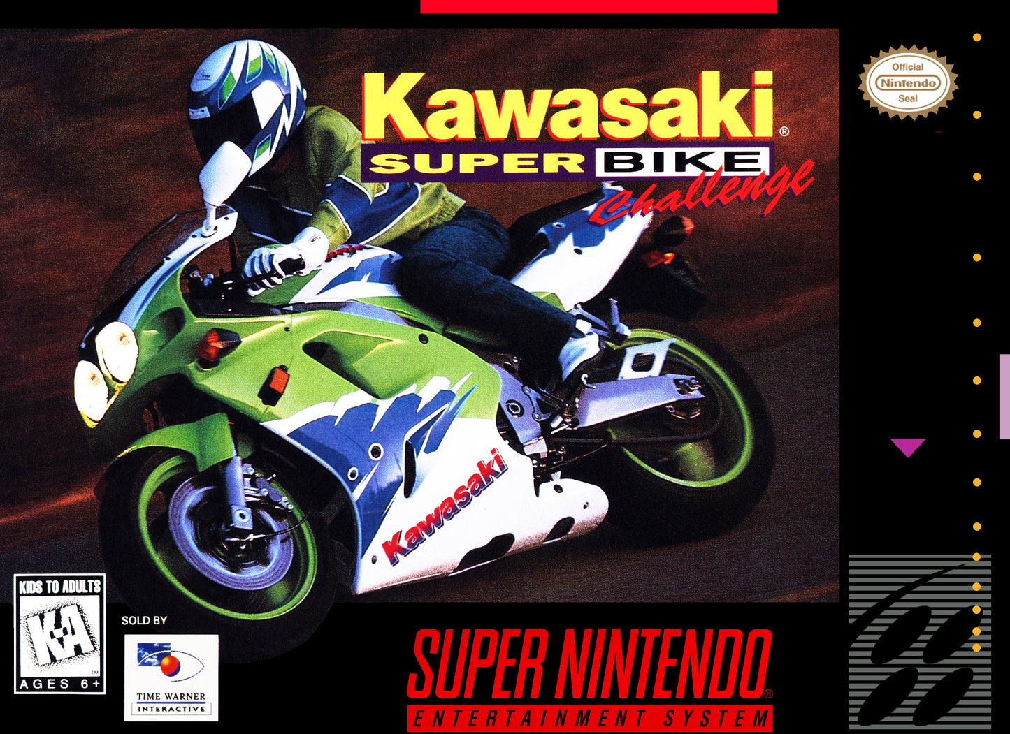 KAWASAKI SUPERBIKE CHALLENGE  - SNES (W/BOX & MANUAL)
