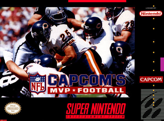 CAPCOM'S MVP FOOTBALL  - SNES (W/BOX & MANUAL)