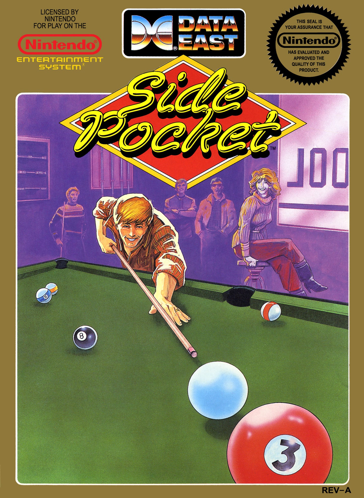 SIDE POCKET  - NES (W/BOX & MANUAL)