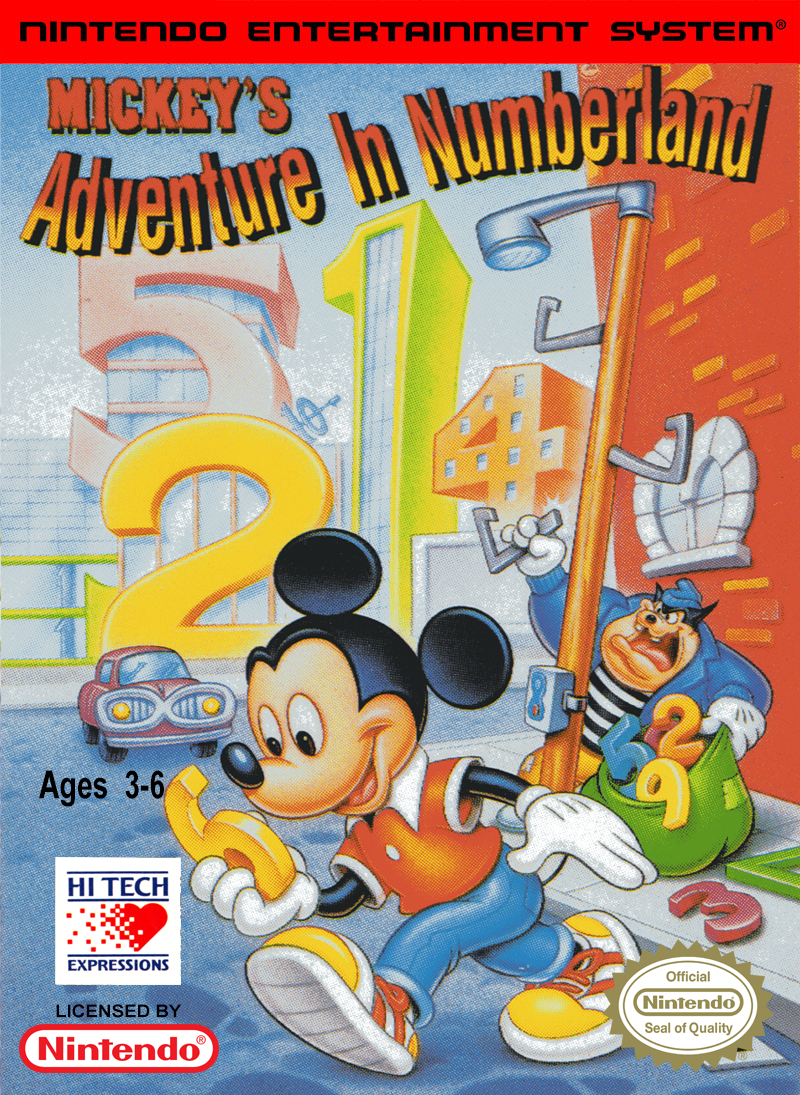 MICKEY'S ADVENTURE IN NUMBERLAND  - NES (W/BOX & MANUAL)