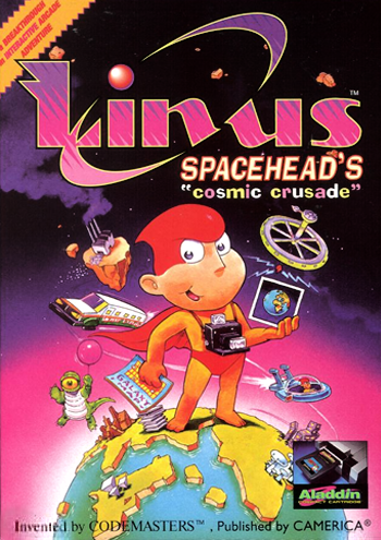 LINUS SPACEHEAD'S COSMIC CRUSADE  - NES (W/BOX & MANUAL)