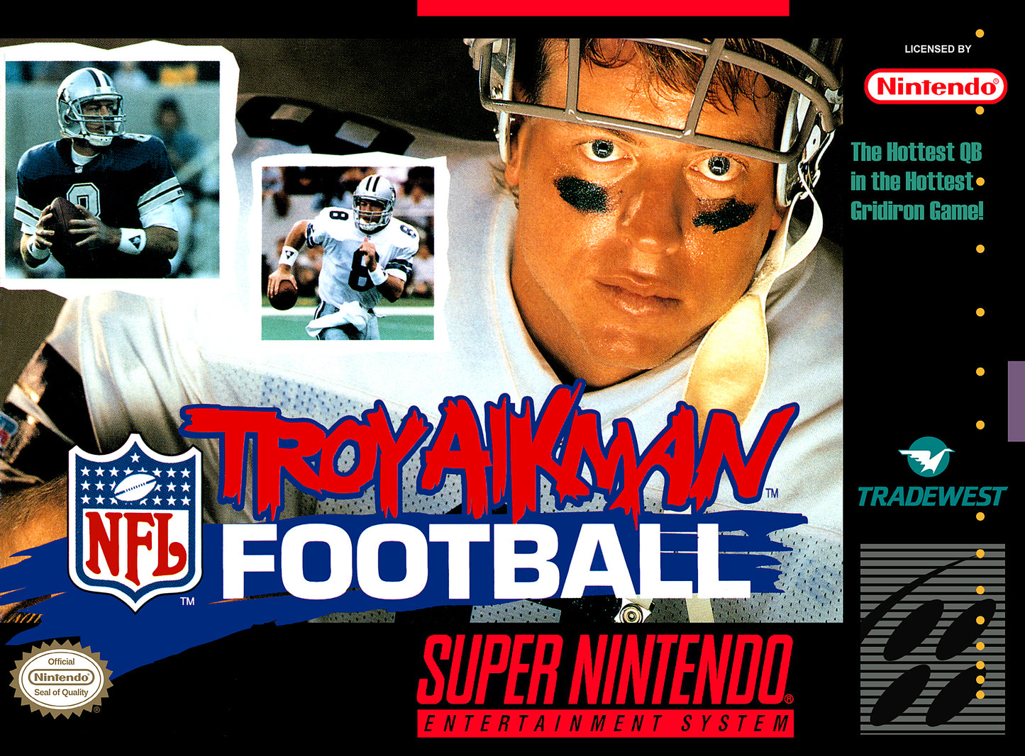 TROY AIKMAN NFL FOOTBALL  - SNES (W/BOX & MANUAL)