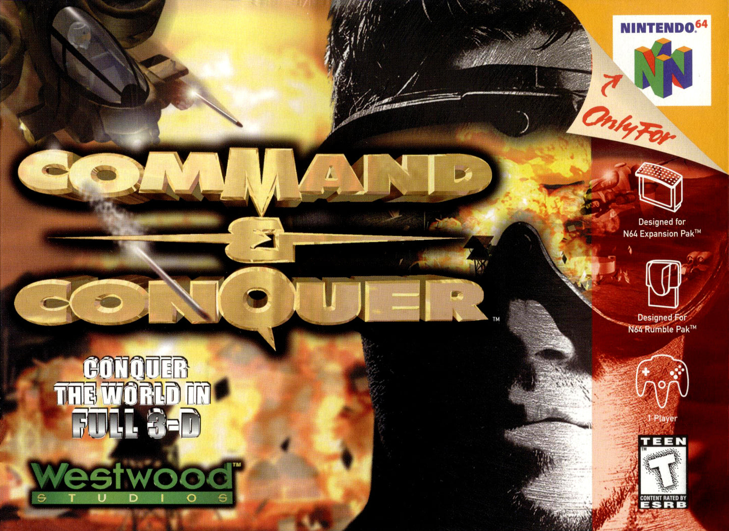 COMMAND & CONQUER  - N64 (W/BOX & MANUAL)