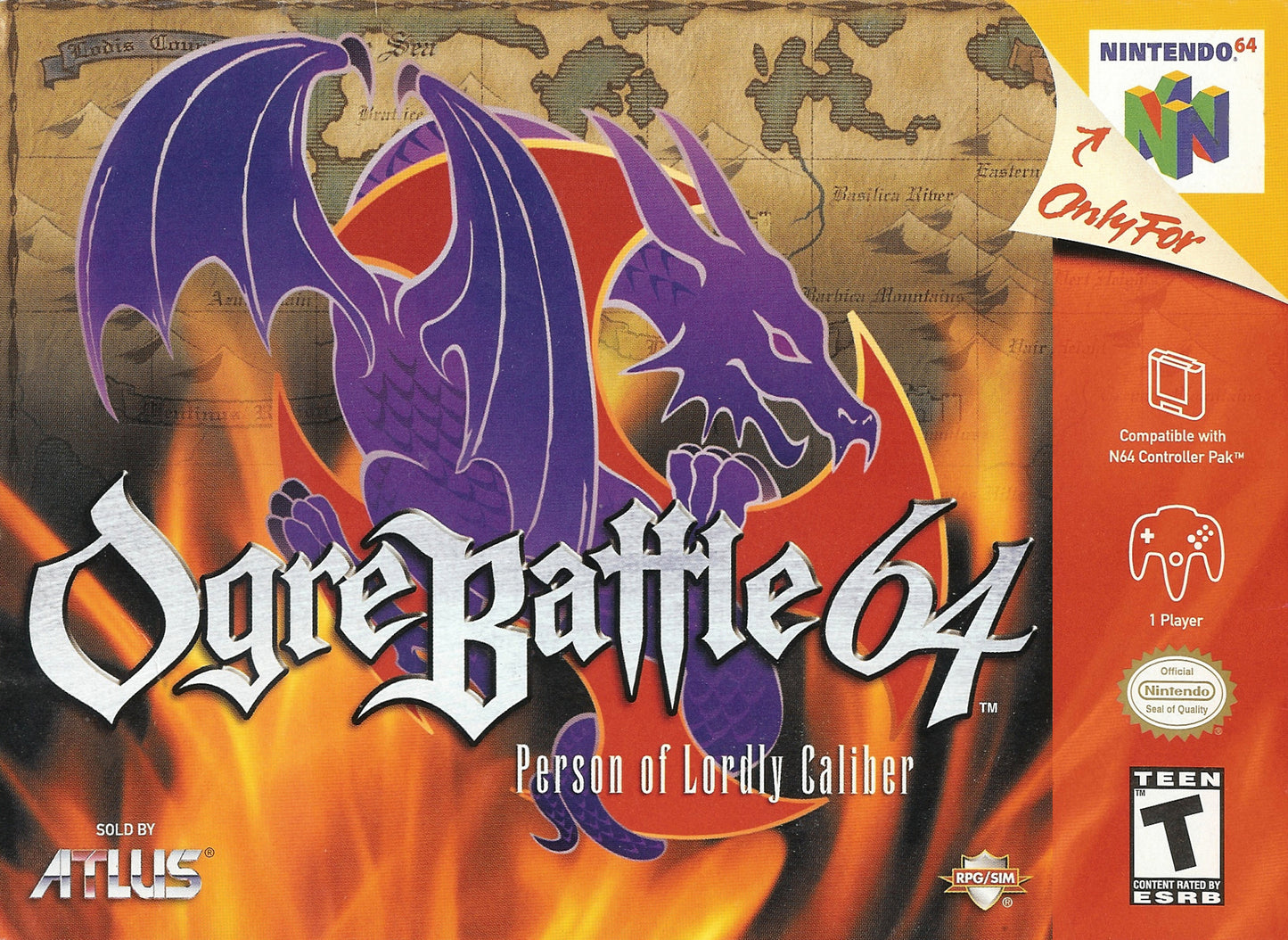 OGRE BATTLE 64: PERSON OF LORDLY CALIBER  - N64 (W/BOX & MANUAL)