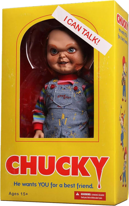 CHILDS PLAY: CHUCKY SNEERING (15") - MEZCO-TALKING DOLL