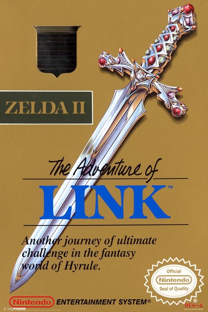 ZELDA II: THE ADVENTURE OF LINK (GOLD CARTRIDGE)  - NES (W/BOX, NO MANUAL)