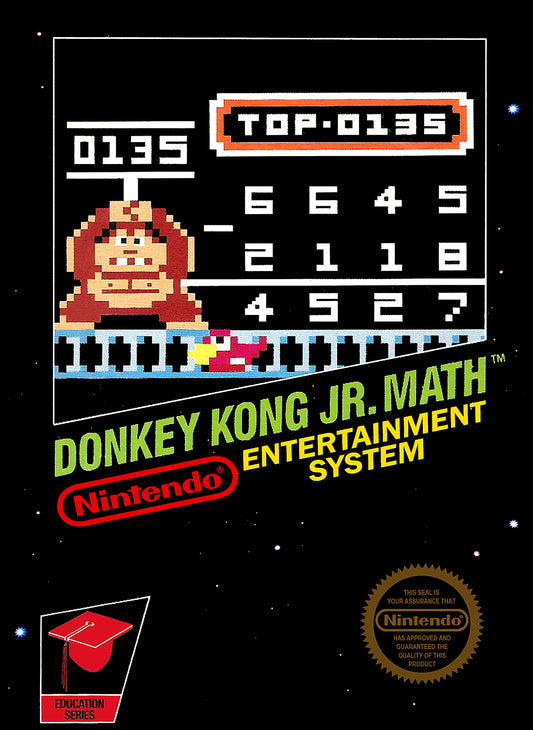 DONKEY KONG JR. MATH  - NES (W/BOX & MANUAL)