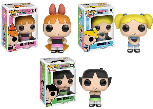 POWERPUFF GIRLS: BLOSSOM #125/BUBBLES #126/BUTTERCUP #127/MOJO JOJO #201/HIM #202 - FUNKO POP!-SET OF 5