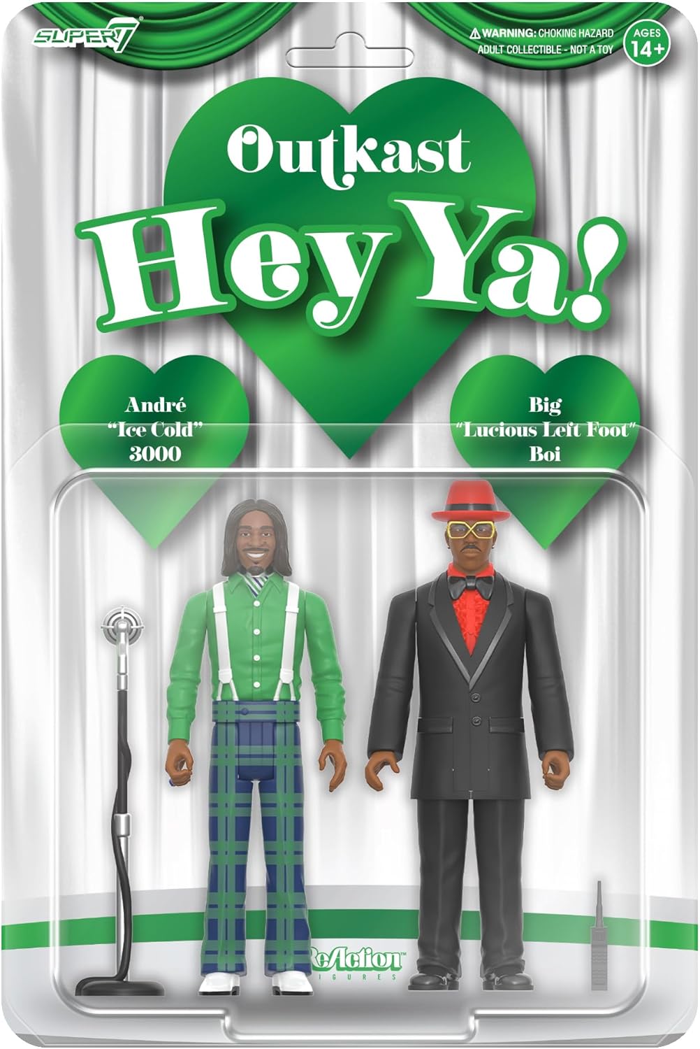 OUTKAST: BIG BOI/ANDRE 3002 (HEY YA! 2-PACK) - SUPER 7-REACTION-3.75"