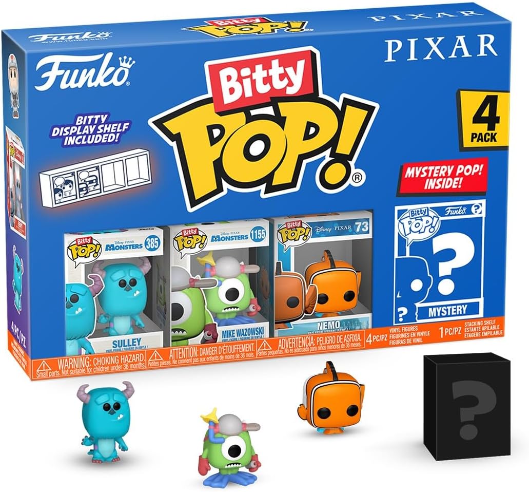 PIXAR: MONSTERS INC/FINDING NEMO (4 PACK) - BITTY POP!