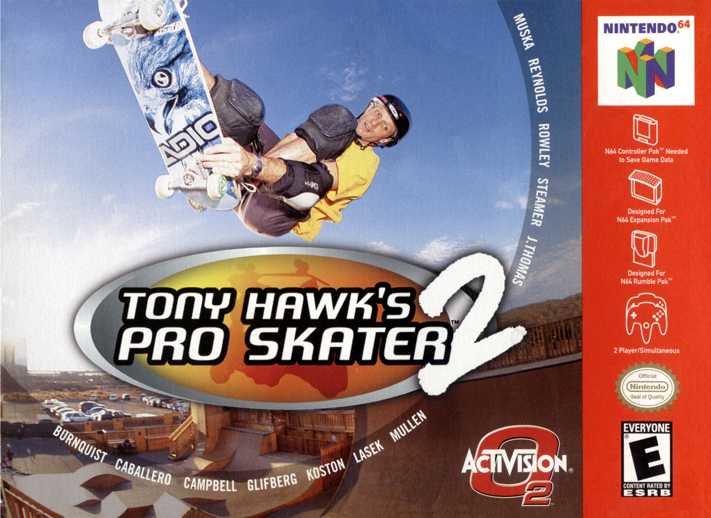 TONY HAWK'S PRO SKATER 2  - N64 (W/BOX)