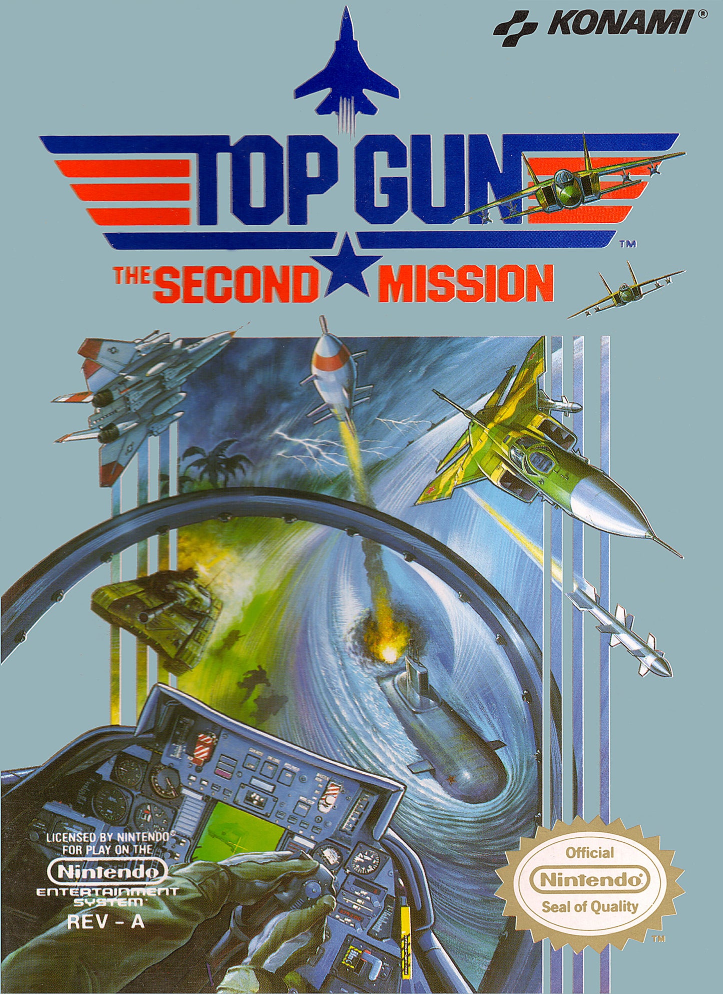 TOP GUN: THE SECOND MISSION  - NES (W/BOX & MANUAL)