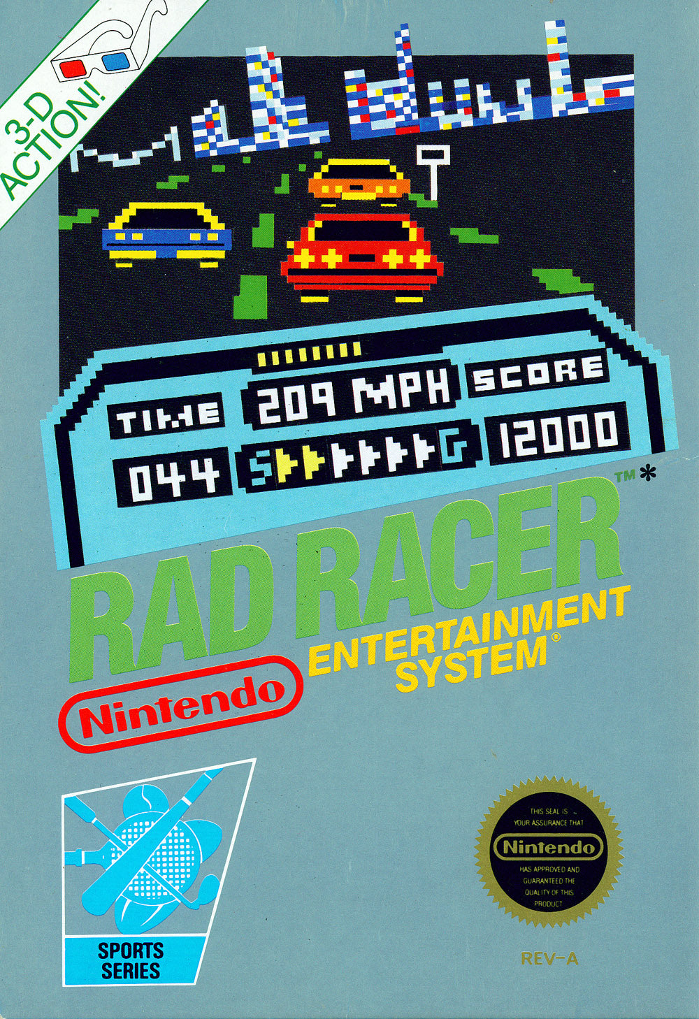 RAD RACER  - NES (W/BOX & MANUAL)