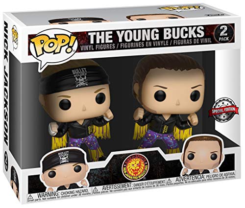 YOUNG BUCKS MATT JACKSON/NICK JACKSON (2 PACK)(PURPLE & GOLD) - FUNKO POP!-EXCLUSIVE-AUTOGRAPHED