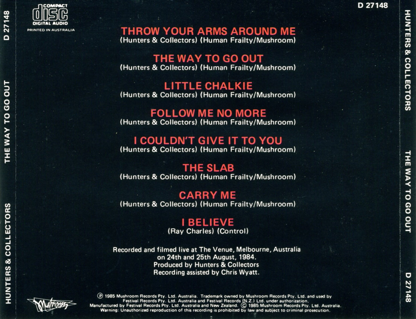 HUNTERS & COLLECTORS  - WAY TO GO OUT