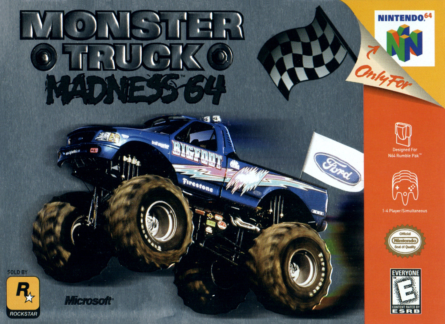 MONSTER TRUCK MADNESS  - N64 (W/BOX & MANUAL)