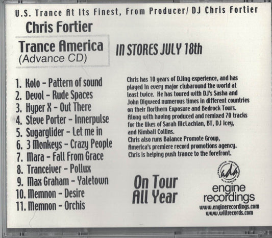 FORTIER, CHRIS  - TRANCE AMERICA