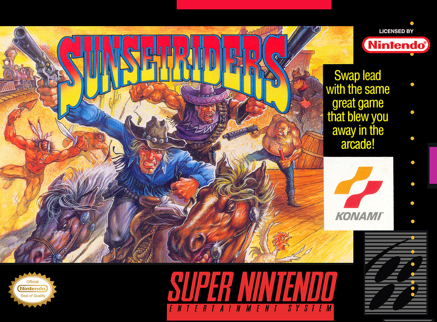 SUNSET RIDERS  - SNES (W/BOX & MANUAL)