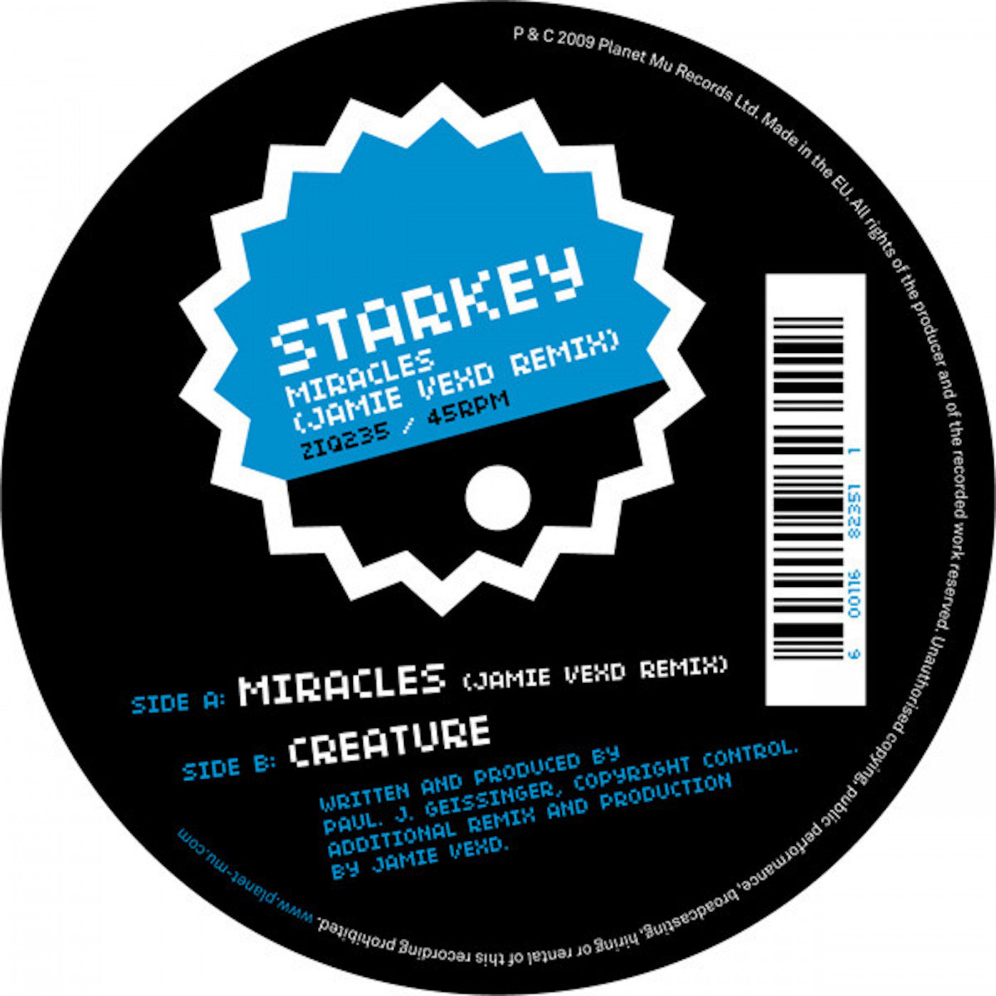 STARKEY - MIRACLES (JAMIE VEX?D VS STARKEY REMIX) - 12"