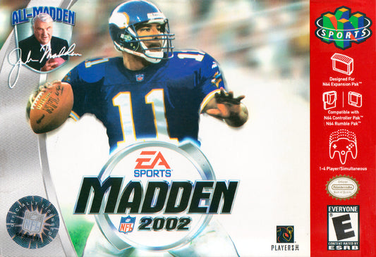 MADDEN NFL 2002  - N64 (W/BOX & MANUAL)