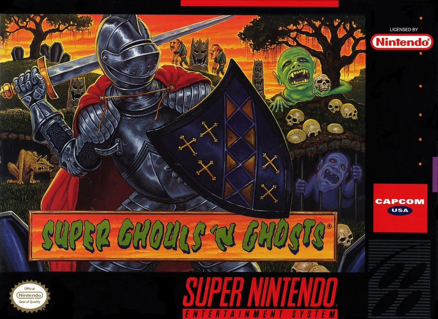 SUPER GHOULS 'N GHOSTS  - SNES (W/BOX & MANUAL)