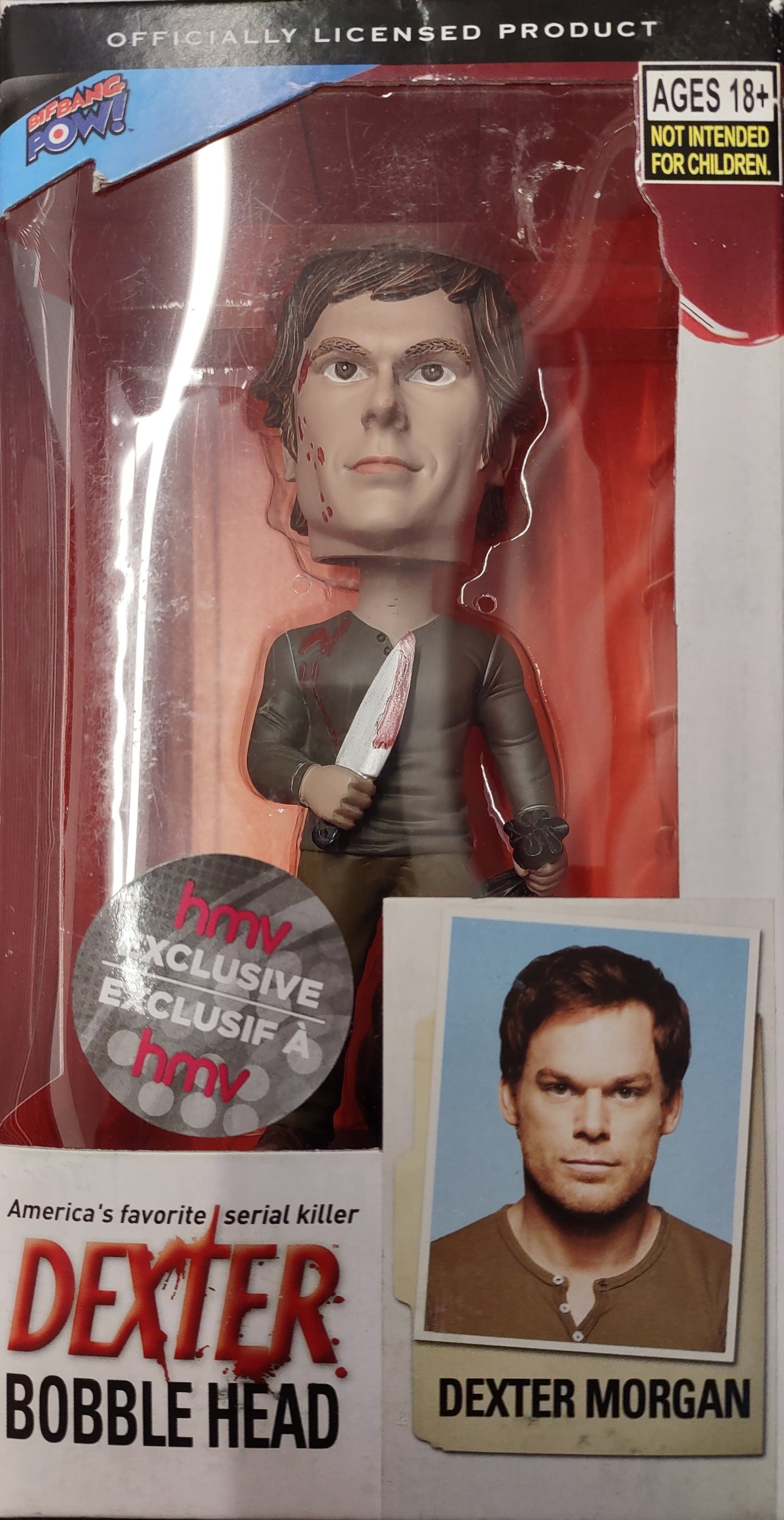 DEXTER: DEXTER MORGAN (BOBBLE HEAD)(BLOODY) - BIF BANG POW!-EXCLUSIVE