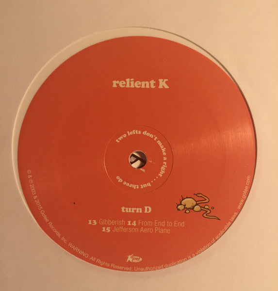 Relient K - Two Lefts Don't Make A Right...But Three Do (White) (Sealed) (Used LP)