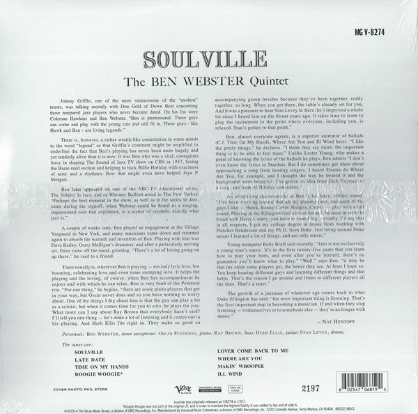 Ben Webster Quintet - Soulville (Used LP)